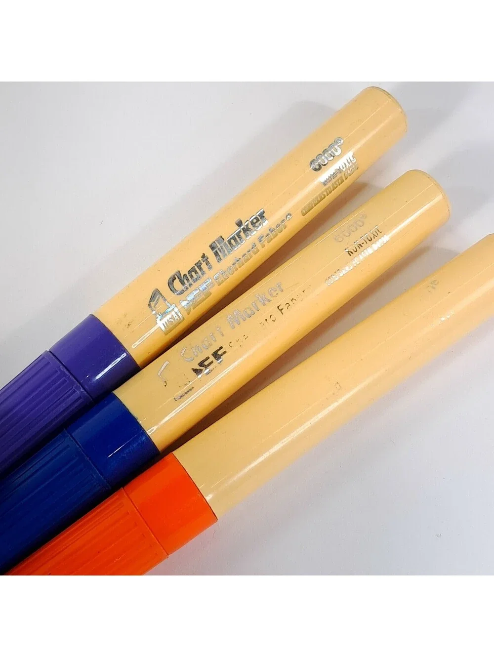 Vintage Eberhard Faber Chart Marker Felt-Tip Markers set 3 purple blue orange